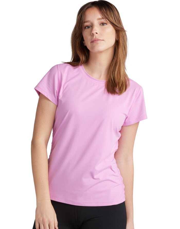 Champion Soft Touch Ruched Side Kadın Tişört Pembe ( KZGTHJ789 )